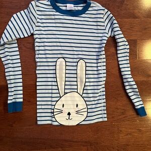 Hanna Andersson Blue & White Striped Kids PJ Set